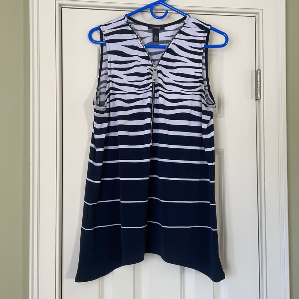Alfani Stripped Zip Tank